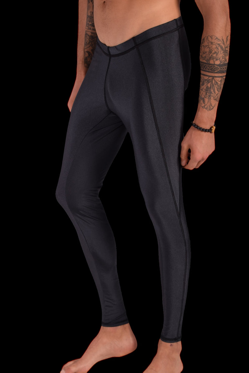 SMU Mens Shiny Charcoal Legging Tight Fit S/M 12560 MX8