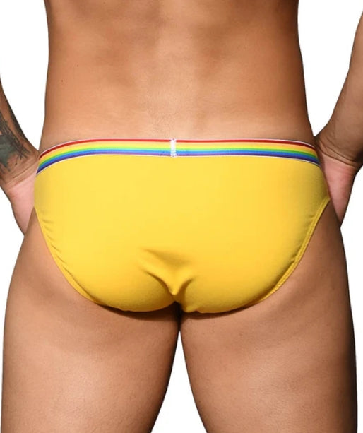 Medium ANDREW CHRISTIAN Boy Pride Rainbow Yellow Brief  Fun 8