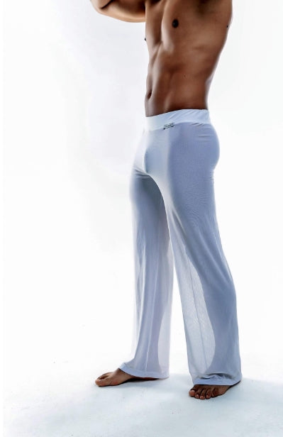Joe Snyder Pantalon de survêtement sexy Sheer Lounge Pants White Mesh JS30 3 