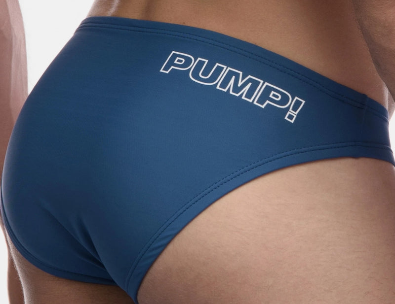 PUMP! Swim Briefs Water Cheeky Soft Nylon Swimwear UPF 50+ Blue 13012 12
