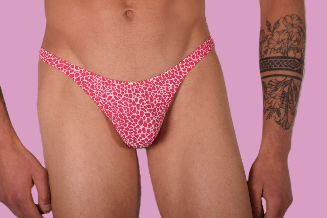 S/M SMU Mens Underwear Hot Thong Red Print 33369 MX11