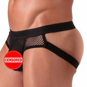 Absolu Male By TOF Seduction Jock Briefs Combo Soft Black Mesh Transparent 41