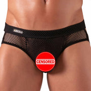Absolu Male By TOF Seduction Jock Briefs Combo Soft Black Mesh Transparent 42
