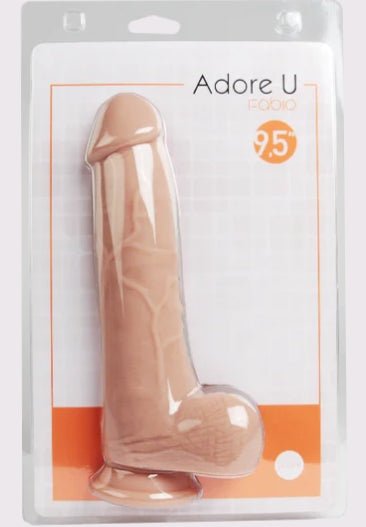 Adore U Dildo Fabio 9.5" Exciting Realistic Silicone Stimulator Beige sx63