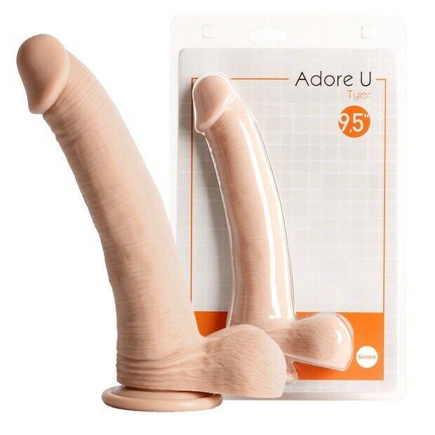 Adore U Dildo Tyler 9.5" Exciting Realistic Silicone Stimulator Beige sx61
