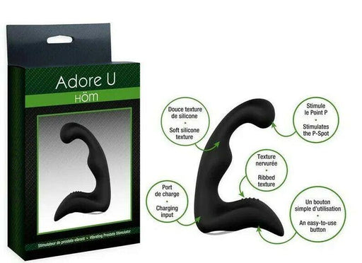 ADORE U HÖM - Prostate VIBRATING Stimulator 9 modes Soft Silicone SX4 - SexyMenUnderwear.com