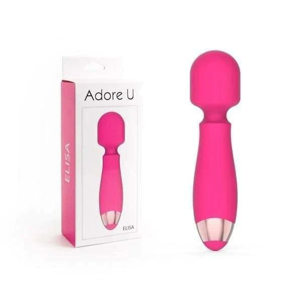 Adore U Vibrator Elisa 10 Rythms Small Wand Rechargeable vibrator Pink sx6 - SexyMenUnderwear.com