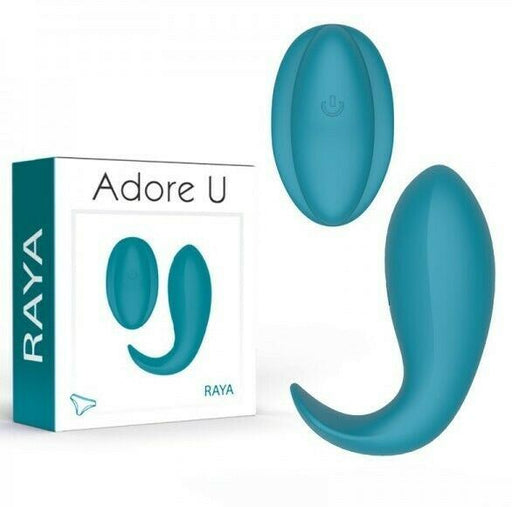 ADORE U Vibrator With Remote 10 Vibrating Mode RAYA - Turquoise SX3 - SexyMenUnderwear.com