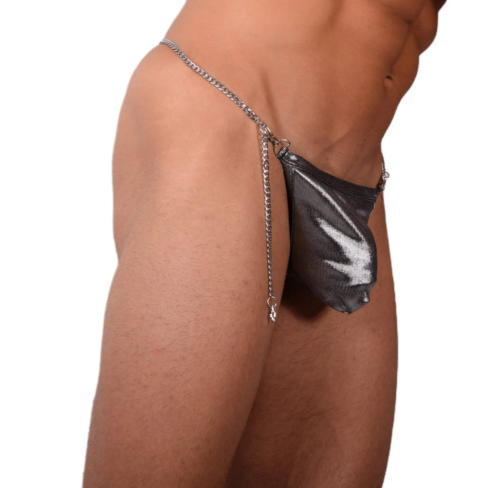 ANDREW CHRISTIAN Chain Thong Metallic Silver 92686 59 - SexyMenUnderwear.com