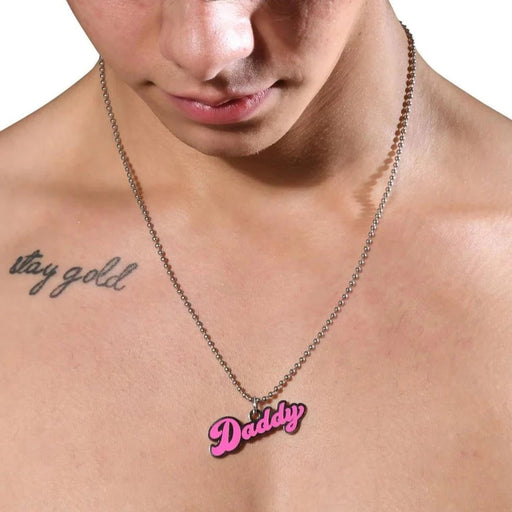 ANDREW CHRISTIAN Necklace "Daddy" Script 18" Beaded Chain 8629