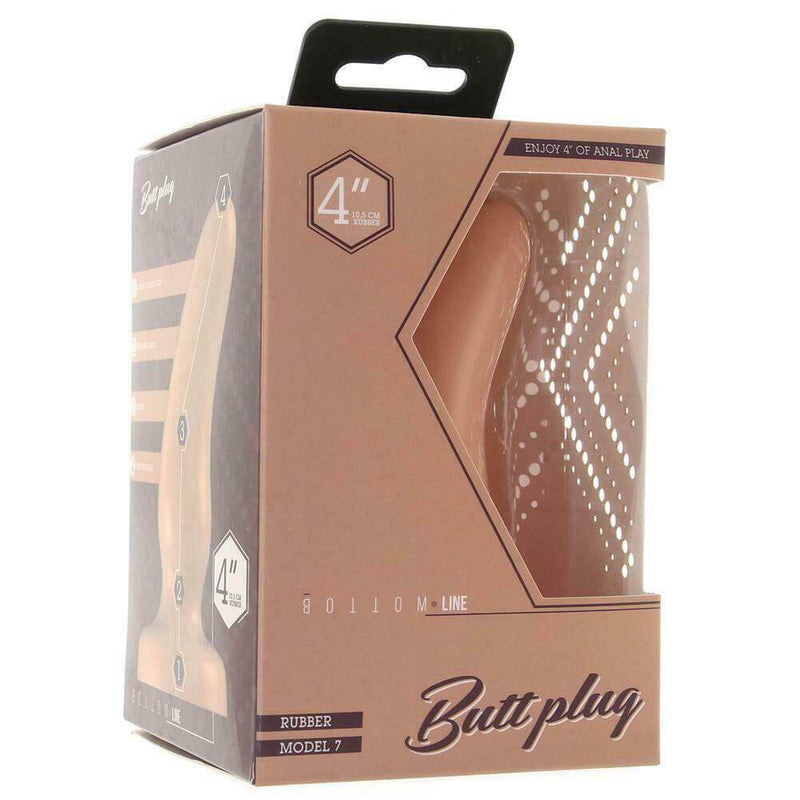 Bottom Line 4" Butt Plug Model 7 in peach Ultime Satisfaction Unisex SX41
