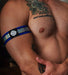 BREEDWELL Armbands Reflector Iridescent Foil Stripe Knit Blue 35 - SexyMenUnderwear.com