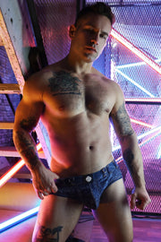 BREEDWELL Brief Loaded Denim BOOTYCUT Access Briefs in Dark Stonewall Wash 551