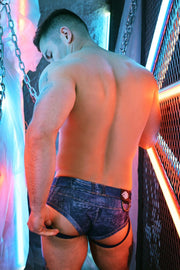 BREEDWELL Brief Loaded Denim BOOTYCUT Access Briefs in Dark Stonewall Wash 558