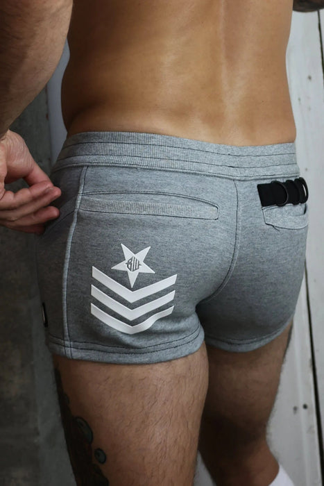 BREEDWELL Cockpit Shorts With D Ring Front And Back Pockets in Grey Heather 53 - SexyMenUnderwear.com