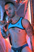 BREEDWELL Crop - Top Futura Tank Harness 3D Logo Stretch Jersey Aqua Blue 51 - SexyMenUnderwear.com