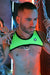 BREEDWELL Crop - Top Futura Tank Harness 3D Logo Stretch Jersey in Neon Green - SexyMenUnderwear.com