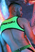 BREEDWELL Crop - Top Futura Tank Harness 3D Logo Stretch Jersey in Neon Green - SexyMenUnderwear.com