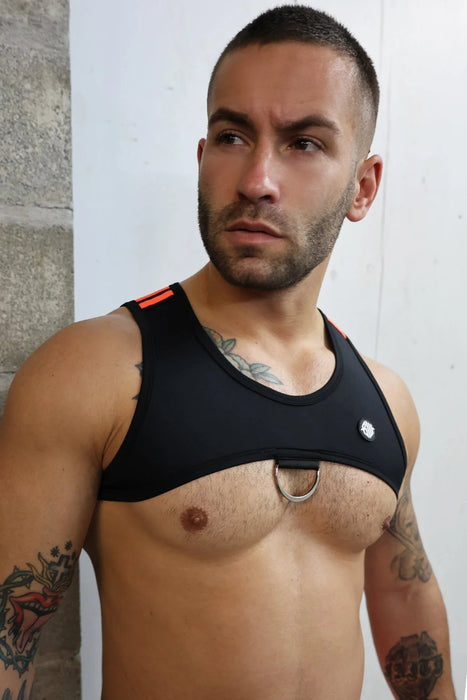 BREEDWELL Crop - Top Futura Tank Harness Soft Stretch Jersey in Black 51 - SexyMenUnderwear.com