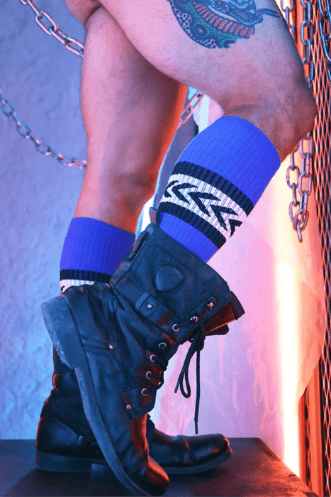 BREEDWELL Daddy's Favorite Socks Knee - High One Size Long Sock in Blue 53 - SexyMenUnderwear.com