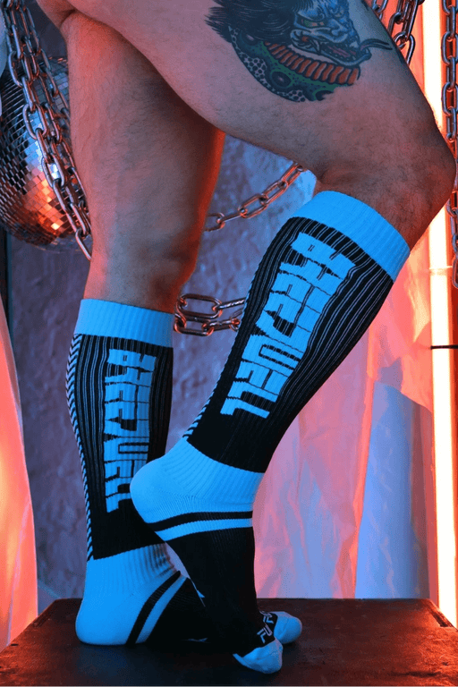 BREEDWELL Eternity Knee Socks in Aqua Blue2