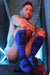 BREEDWELL Hypnotix Long Socks Knee High Nylon Socks Blue - SexyMenUnderwear.com