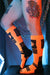 BREEDWELL Hypnotix Nylon Socks Long Knee High Neon Orange1