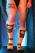 BREEDWELL Hypnotix Nylon Socks Long Knee High Neon Orange - SexyMenUnderwear.com