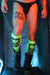 BREEDWELL Hypnotix Socks Knee - High Nylon Long Socks Neon Green - SexyMenUnderwear.com