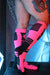 BREEDWELL Hypnotix Socks Knee - High Nylon Long Socks Neon Pink2