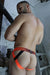 BREEDWELL Jock Futura Chevron Jacquard Neon Orange Jockstrap 51 - SexyMenUnderwear.com