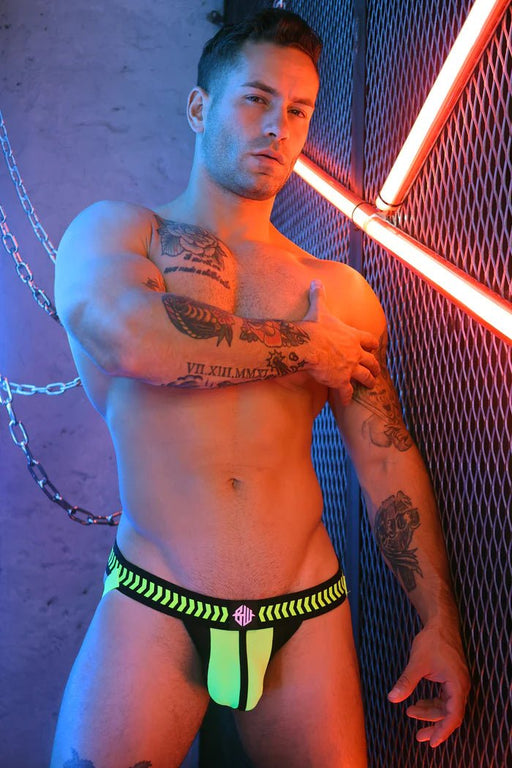 BREEDWELL Jockstrap Daycrawler With Sheer Mesh Sides Pouch Jock Neon Yellow 401