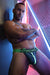 BREEDWELL Jockstrap Futura Chevron Jacquard Neon Green Jock 51 - SexyMenUnderwear.com