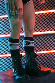 BREEDWELL Long Knee Socks Locker - Room O/S College School Sock Black 199