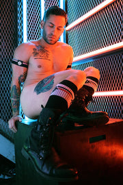 BREEDWELL Long Knee Socks Locker - Room O/S College School Sock Black 196