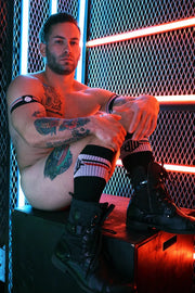 BREEDWELL Long Knee Socks Locker - Room O/S College School Sock Black 194