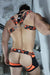 BREEDWELL Neo Camo 3 - Way Harness Removable Back & Claw Clips Neon Orange - SexyMenUnderwear.com