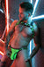 BREEDWELL Neo Camo 3 - Way Harness Removable Back & Lobster Claw Clip Neon Green - SexyMenUnderwear.com