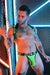 BREEDWELL Neo Camo 3 - Way Harness Removable Back & Lobster Claw Clip Neon Green - SexyMenUnderwear.com