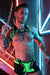 BREEDWELL Neo Camo 3 - Way Harness Removable Back & Lobster Claw Clip Neon Green - SexyMenUnderwear.com