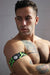 BREEDWELL Neo Camo Armbands Glow in Blacklight Neon Green - SexyMenUnderwear.com