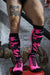 BREEDWELL Neo - Camo Socks Chevron Knee High Long Sock Neon Pink - SexyMenUnderwear.com