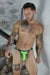 BREEDWELL Neo - Camo Thongs Open - Hole Flesh Mesh Fabric Neon Green 10 - SexyMenUnderwear.com