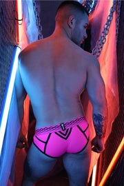 BREEDWELL Revolution Briefs 4 - Way Stretch Athletic Mesh Brief Neon Pink 287