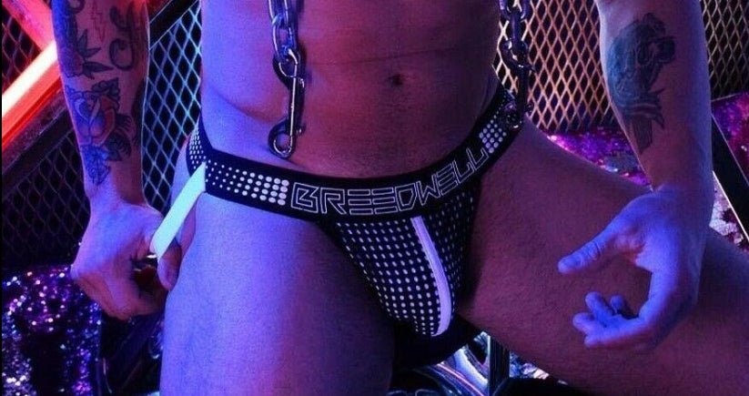 BREEDWELL Sexy Jock Manhole Collection Laser Cut Pouch Jockstrap White 18 - SexyMenUnderwear.com