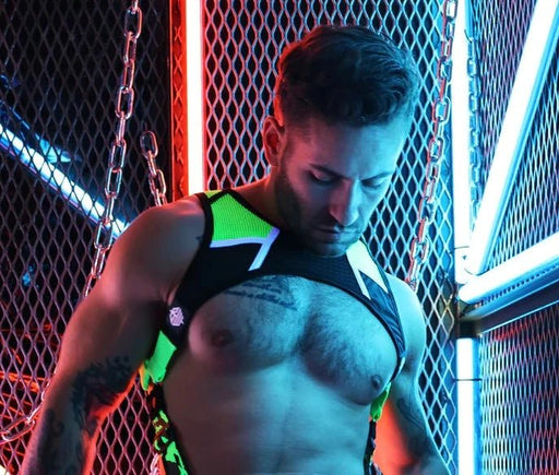 BREEDWELL Tanktop Neo Camo Tank - Harness Flesh Mesh in Green Neon 15 - SexyMenUnderwear.com