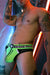 BREEDWELL Thong Snax With Flex Mesh 3D Rubberized Text Neon Green 162