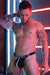 BREEDWELL Thongs Locker - Room PVC Patch Centered Jaquard Logo Black Thong - SexyMenUnderwear.com