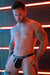 BREEDWELL Thongs Locker - Room PVC Patch Centered Jaquard Logo Black Thong - SexyMenUnderwear.com