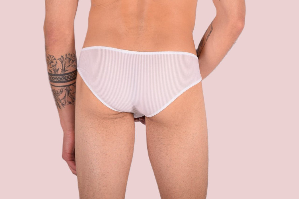 Briefs SMU Underwear Mini Sheer White Brief 33373 MX11 - SexyMenUnderwear.com